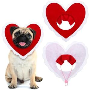 Geyoga Halloween Dog Costume Cute Pet Hat Clothes Red Love Hearts Heart Shaped Headwear for Cats Dogs Dress up Adjustable Birthday Holiday Hat(Small) : Pet Supplies