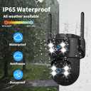 2K 5GHz Dual Lens Outdoor Security Camera, 360 PTZ, AI Detection & Auto Tracking, Color Night Vision, 24/7 Recording, IP65 Waterproof, 2-Way Audio, Supports 128GB microSD (SD Not Included)