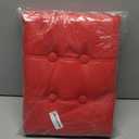 AmasSmile Red Storage Ottoman Folding Foot Rest Stool with Side Pocket, 16 inch Leather Footstool Bench, Short Ottoman Bench, Storage Foot Rest Store, Books