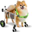 4-Wheel Dog Whee/lchair for Back Legs - Adjustable Pet Mobility Cart, Lightweight & Detachable, Helps Small Dogs Under 13 lbs Walk, Run & Play Again