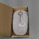 VssoPlor Wireless Mouse, 2.4G Slim Portable Computer Laptop Mouse with Nano Receiver Quiet Silent Optical Mice for Notebook, PC, Laptop, Computer-White and Gold