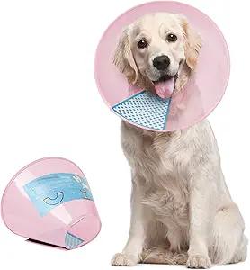 Supet Dog Cone Collar Adjustable After Surgery, Comfortable Pet Recovery Collar & Cone for Large Medium Small Dogs, Elizabethan Dog Neck Collar Plastic Practical