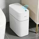 JUDRDO 3.5 Gallon Slim Automatic Trash Can for Bathroom,Touchless Diaper Trash Can with Trash Bag Auto-adsorption Technology,Motion Sensor Diaper Garbage Bins for Bedroom Office Kitchen Toilet