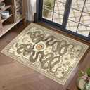Snake Small Rug 2x3 Washable Door Mat Indoor Rugs for Entryway Non-Slip Gothic Witchy Fantasy Soft Low-Pile Thin Mat for Kitchen Bedroom Bathroom Beige