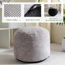 HIGOGOGO Round Stuffed Pouf Ottoman, Corduroy Poufs with Foam Chunk Filling, Furry and Fluffy Pouf Foot Stool Storage Ottoman, 20 X 15 Floor Poufs Foot Rest for Living Room, Grey