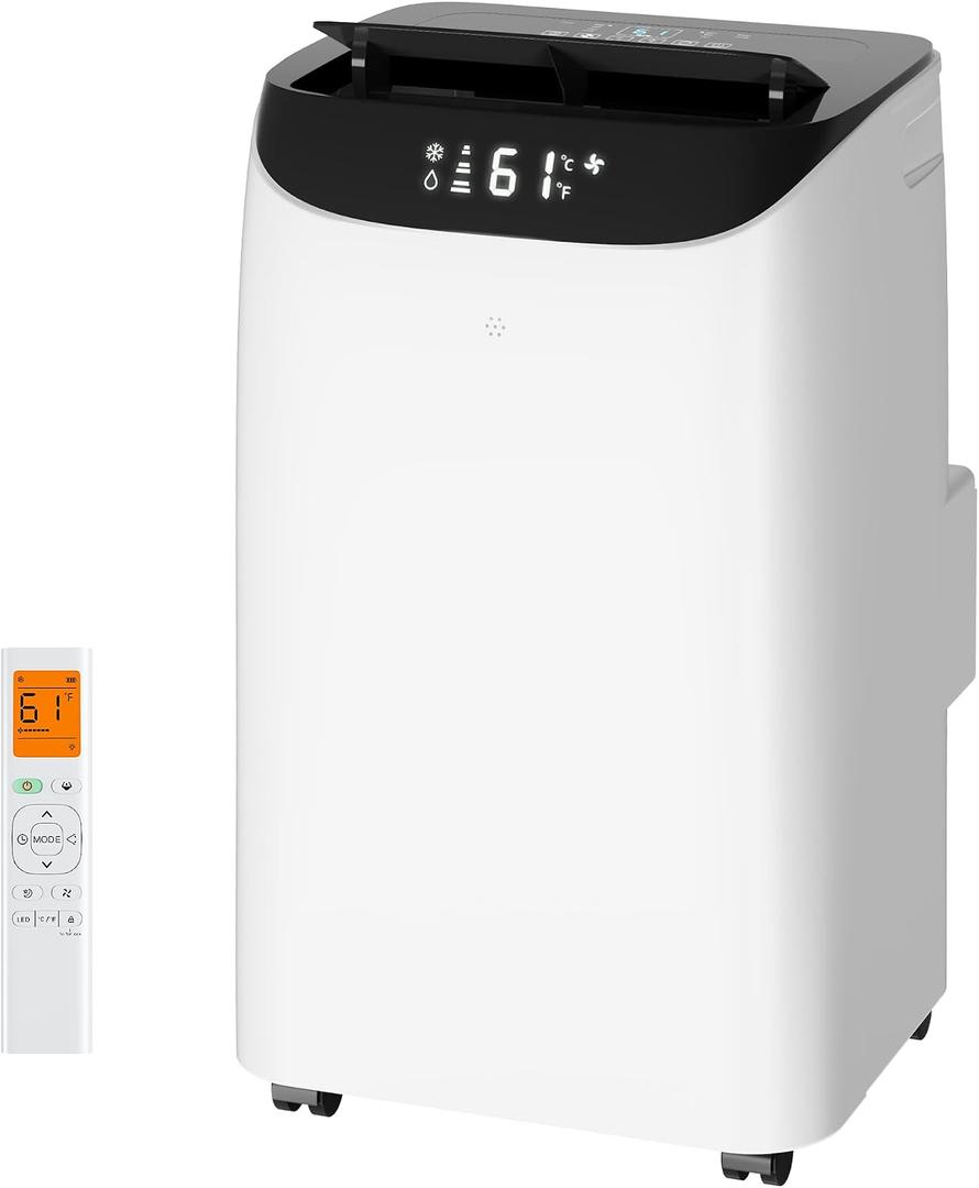 Inverter 16000 BTU Portable Air Conditioner, 3 in 1 Portable Ac Unit Cools Up for Rooms 850 Sq. Ft, Dual Hose Standing AC for Bedrooms with Dehumidifier, Fan, Quiet Sleep Mode, Remote Control