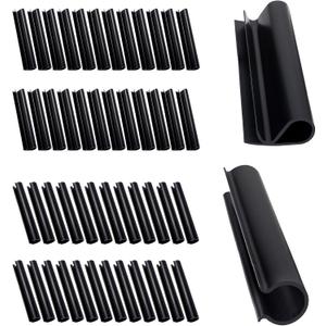 48 Pack 2 Shapes Winter Pool Cover Clips - Double Protection Pool Closing Kit for Above Ground, 4.7" Clamps for Steel Wall Swimming Pools, Black