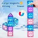 BENOKER Castle Magnetic Tiles, 3D Building Blocks STEM Educational Kids Toys for Pretend Play, 3 4 5 6 7 8 Year Old Birthday Gifts for Boys and Girls, Preschool Learning Toys for Christmas, 102pcs