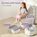 lalalark 3-in-1 Toddler Potty Training Toilet, Baby Potty Training Seat & Step Stool with Seamless TPE Seat, Extended Splash Guard, Easy-Clean Non-Absorbent Chair Toilet Trainer for Home Travels