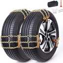 Snow Chains for SUV Car Pickup Trucks RV, Universal Adjustable Emergency Portable Snow Tire Chains, Applicable Tire Width 215-315mm (8.4-12.4 inch) (6 Packs)