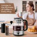 Oudim Drip Coffee Maker by Spraying Method, 1.2L Capacity, 600W Power, BPA-Free, Glass Stainless Steel Tea and Coffee Brew Kettle, Electric Kettle with Keep Warm