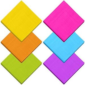 Resinta 120 Pieces Cocktail Napkin Neon Napkins Beverage Luncheon Paper Napkins 2 Ply for Party Favors, 6 Colors