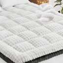 Cymula Twin XL Mattress Topper, Fleece Bubble Thick Mattress Pad Cover for College Dorm Bed Warm Plush Pillow Top Mattress Cover Down Alternative Soft Winter Mattress Protector, White