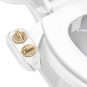 LUXE Bidet NEO 185 Plus - Dual Nozzle, Non-Electric Bidet Attachment for Toilet Seat, Patented Slide-In Install, 360 Self-Clean, EZ-Lift to Clean, Feminine & Rear Wash (Gold)