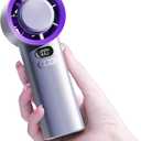 Rican Handheld Portable Hand Fan with Air Cooling Cooler High Speed Rechargeable Power Electric USB Personal Hand Held Turbo Small Mini Pocket for Outdoor Travel (Grey)