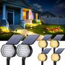 Solar Spot Lights Outdoor Waterproof IP65, 3 Modes Solar Lights Outdoor 35 LED Landscape Lighting, Spot Uplights for Garden Patio Yard Walkway Driveway House Backyard, 6 Pack Warm White(3000K)
