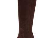 Naturalizer Womens Deesha Pointed Toe Wide Calf Tall Boot Mahogany Brown Suede, Size 9 