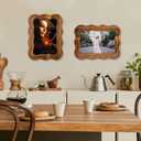 RattanView 4 x 6 Wood Scalloped Rustic Picture Frame Farmhouse Photo Frame with Acrylic Wavy Edge Vintage Acacia for Tabletop Vertical and Horizontal Display(2 Pcs)