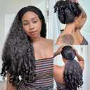 Afro Curly Headband Wig Half Wig Kinky Curly Wigs for Black Women, 180% Density Wear and Go Glueless Wig with Unique Bouncy Curls in the End, Synthetic Hair Headband Wigs(#1B Black, 22 Inch)
