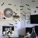 4 x 3D Bats Halloween Decoration, 60PCS 4 Sizes Realistic PVC Scary Bats Window Decal Wall Stickers for DIY Home Indoor Hallowmas Decor Party Supplies