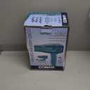 Conair CordKeeper Dryer with Folding Handle and Retractable Cord, 1875W Travel Hair Dryer, Ionic Technology, Teal