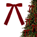 24pcs Velvet Bows Decorative Xmas Wreath Ribbon Bows for Xmas Garland Wedding Home Tree Decorations Wine Red Will Your Tree Decorations 24 Set Bow of Receive Velvet (Burgundy)