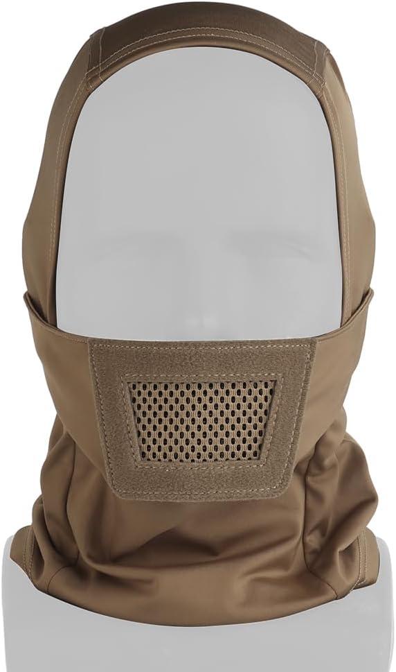 Airsoft Balaclava Mesh Mask,Ninja Tactical Mask with Breathable Mouth Guard for Outdoor (TAN)