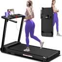 Treadmill with Handles, 2026 Upgraded Small Treadmills Home, Portable Electric Treadmills for Home 300 lbs Capacity,Walking Pad Treadmill,Lightweight Foldable Walking Pad,LED Display(Black)