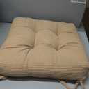 Juexica 4 Set Outdoor Patio Chair Cushions Corduroy Seat High Back Tufted Pillow Replacement Rocking Chair Cushions Patio Chair Pads for Autumn Winter Seasonal Indoor Home Office (Khaki)