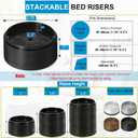 Bed Risers 1 inch, 2 inch, 3 inch, 4 inch Heavy Duty, Adjustable Furniture Riser for Table Desk Couch Sofa Chair Refrigerator Washing Machine, Stackable Bed Raisers Blocks (Black 20 Pack, 1 inch)