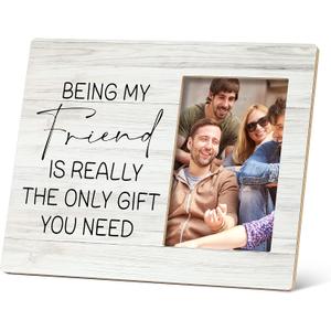 SRADMO Being My Friend is Really the Only Gift You Need Picture Frame, Best Friend 108 inch Wooden Tabletop Photo Frame for Women Girls,Friendship Gifts for Women Friends Female BFF Bestie