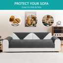 Deep Dream Waterproof Couch Cover, Washable Sectional Sofa Cover, Non Slip Couch Cover for Dogs, Sofa Slipcovers for 3 Cushion Couch Sofa L Shaped Couch Protector Covers (Dark Grey,1 PCS 36" x 71")