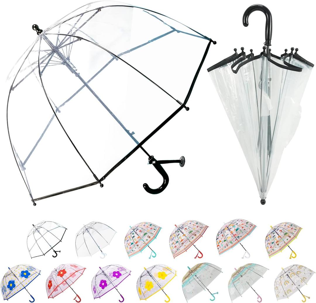 LLanxiry Kids Clear Bubble Auto Open Umbrella