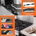Stove Gap Covers Stainless Steel (2PCS),Stove Gap Filler,Range Trim Kit,Stove Gap Guard for Kitchen Oven Between Stovetop and Counter,Easy Clean Heat Resistant,Adjustable Length 13.8'' to 27.5'',White