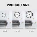 AKCISOT Atomic 10 Inch Wall Clock Analog Clocks for Indoor Kitchen, Battery Operated Clock for Bedroom Office Classroom Living Room(Black)