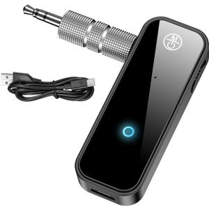 Upgraded AUX Bluetooth 5.4 Adapter for Car, 2 in 1 Wireless Bluetooth Transmitter and Receiver, 3.5mm Jack Wireless Audio Adapter Dongle for PC, TV, Headphone, Car, Home Audio Speaker, Hands-Free Call