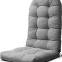 Rocking Chair Cushion Premium Tufted Pads Non-Skid Slip Backed Set of Upper and Lower with Ties, 24 in x 20 in | 20 inches x 20 inches (Gray)