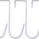 White Single Hook Outside The Door, Hanging Clothes Rack Without Punching on The Back Hook, Set of 4 Pieces