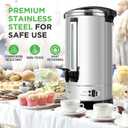 NutriChef Water Boiler and Hot Water Dispenser, 19L Electric Beverage Dispenser with Safety Lock Lid, Non-Drip Tap, Warm Function, Food Grade Stainless Steel, Home & Commercial Use, 19"x9"x9", Silver