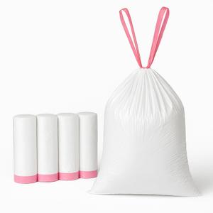 13 Gallon Drawstring Trash Bags for Kitchen – Tall White Garbage Bags with Easy Tear-Off Roll, Heavy-Duty, Leak-Proof & Odor-Free – 120 Count