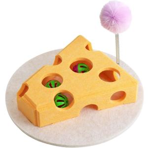 Interactive Cat Toy Puzzle Toys for Indoor Cats Felt Maze Box Kitten Toys Pet Cat Games Self Play Fun Exercise Hide Seek Moving Cat Toy for Bored Adults Cats Encourages Hunting Instincts