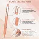 2 x Linbsunne Gel Pens Black Ink Pens for Office 0.5mm Fine Point Pens Smooth Writing Retractable Work Pen (Metal clip-12 pcs)