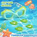 Toddler Swim Goggles 2 Pack, Swimming Goggles for Toddler Boys Girls 3-7, Anti-Fog Anti-UV Leakproof Pool Goggles