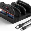 Charging Dock for Nintendo Switch 2 Joy Con Controllers,4 in 1 Fast Charger Station,Magnetic and Bi-Directional Design for Switch 2 Joy Con Controllers