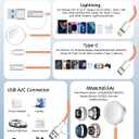 2Pack Multi Charging Cable Cord for Travel Essentials,Apple Watch Charger,iPhone Charger,[3-in-2] Type C/L Cable Portable Designed for iWatch,iPhone 17-8,Galaxy S25-21,AirPods,iPad-4FT Orange