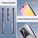 for Samsung Galaxy A17/A26 5G 2024 Phone Case with Screen Protector 360 Rotatable Ring Holder Kickstand/Stand [Non Yellowing] Transparent 4 Corners Shockproof Protective Cover Case - Crystal Clear