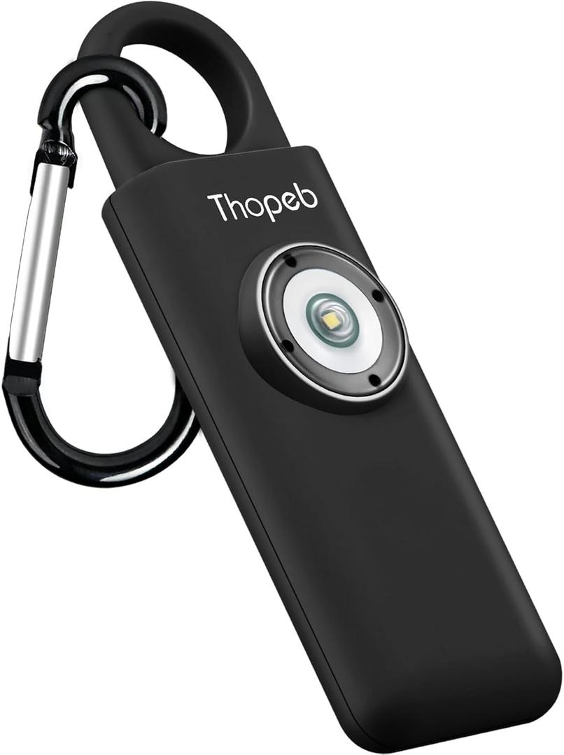 Thopeb Personal Safety Alarm for Women  130dB Loud Emergency Siren & SOS Strobe LED Light  Self Defense Keychain, College Dorm Room Essentials for Girls (Charcoal)