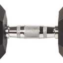 Fitvids Sporzon! Rubber Encased Hex Dumbbell, Single, Black