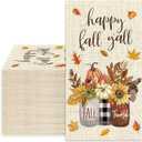Whaline 80Pcs Fall Guest Paper Napkins Hello Fall Pumpkin Leaves Floral 3 Ply Disposable Napkins Autumn Rustic Dinner Hand Towels for Harvest Thanksgiving Party Table Decor