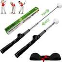 Retractable Golf Swing Trainer with Arm Band - Click Stick Golf Training Aid, Right/Left -Handed Golf Swing Practice Stick for Chipping & Hitting, Portable Indoor Outdoor Golf Practice Stick